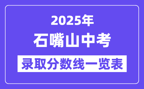 2025年石嘴山中考各高中登科分数线一览表