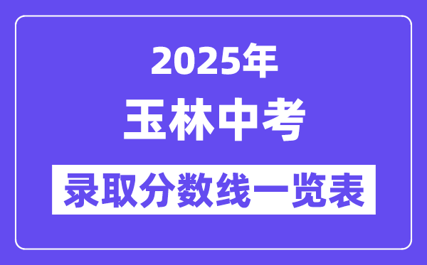 2025年玉林中考各高中登科分数线一览表