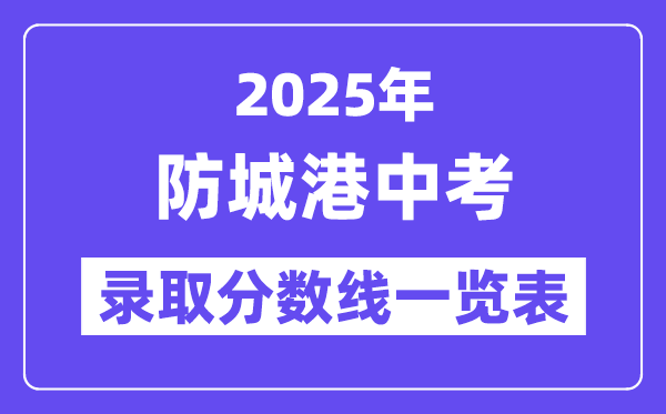 2025年防城港中考各高中登科分数线一览表