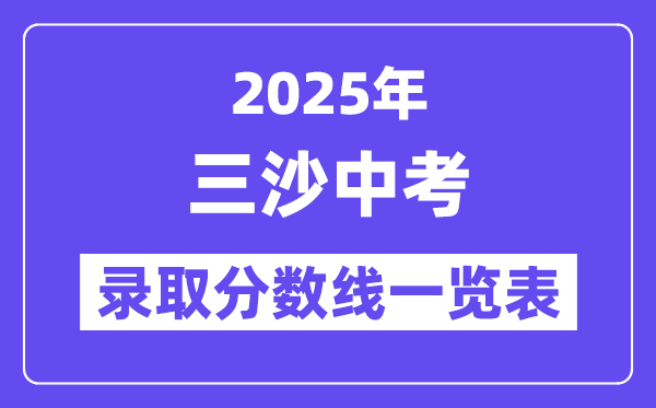 2025年三沙中考各高中登科分数线一览表