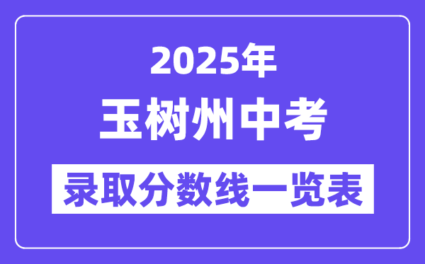 2025年玉树州中考各高中登科分数线一览表