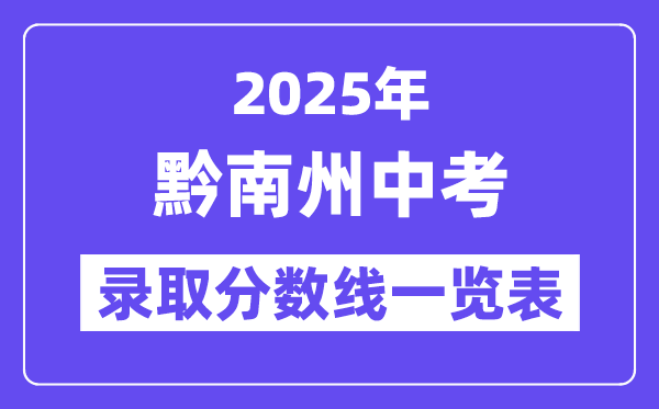 2025年黔南州中考各高中登科分数线一览表
