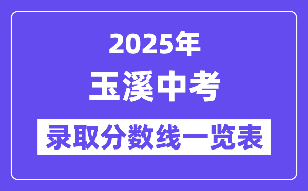 2025年玉溪中考各高中登科分数线一览表