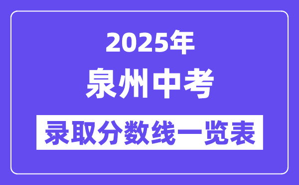 2025年泉州中考各高中登科分数线一览表