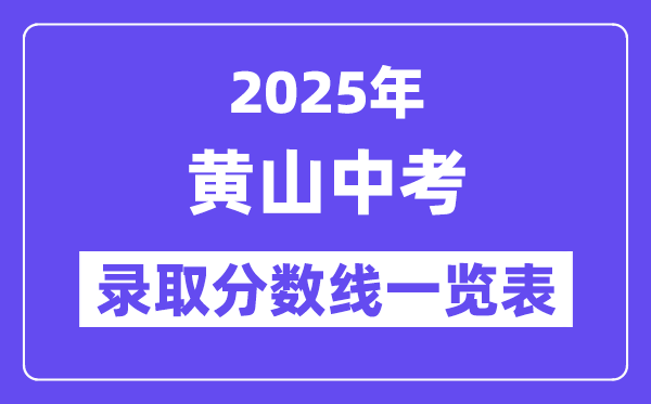 2025年黄山中考各高中登科分数线一览表