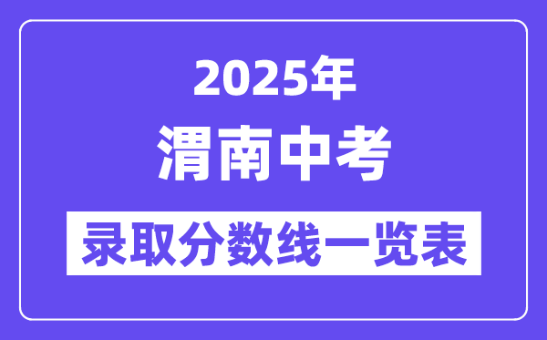 2025年渭南中考各高中登科分数线一览表