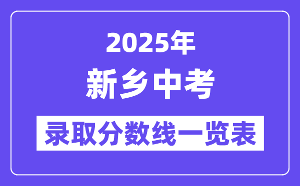 2025年新乡中考各高中登科分数线一览表