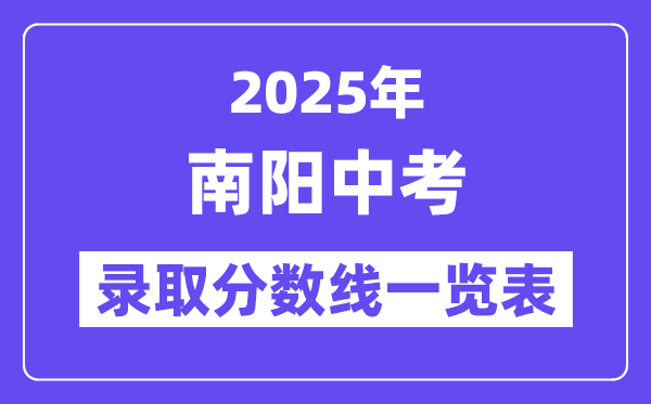 2025年南阳中考各高中登科分数线一览表