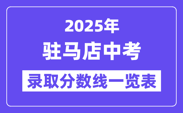 2025年驻马店中考各高中登科分数线一览表