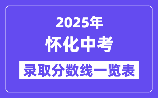 2025年怀化中考各高中登科分数线一览表