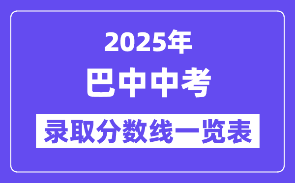 2025年巴中中考各高中登科分数线一览表