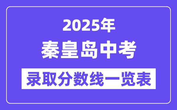 2025年秦皇岛中考各高中登科分数线一览表