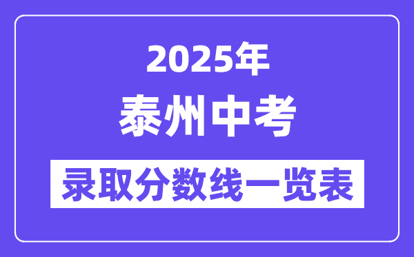2025年泰州中考各高中登科分数线一览表
