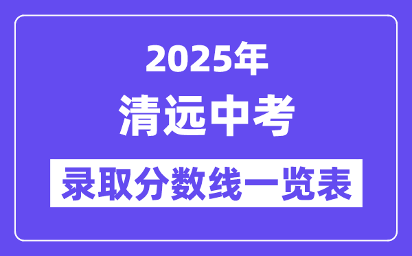 2025年清远中考各高中登科分数线一览表