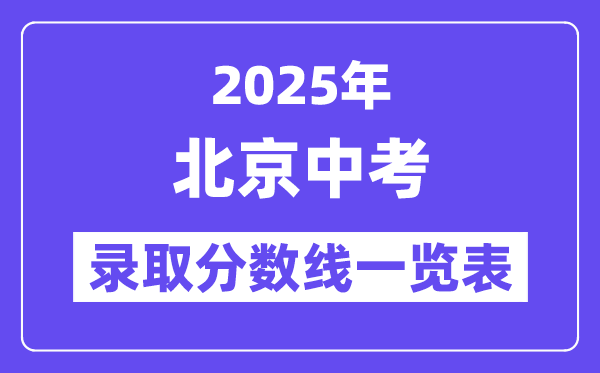 2025年北京中考各高中登科分数线一览表