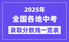 2025年天下各地中考登科分数