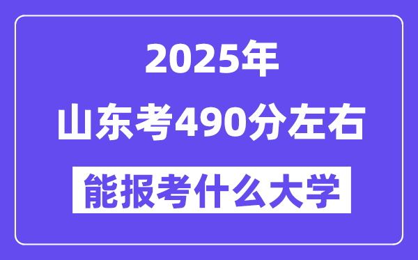 2025年山东考490分摆布能报考上甚么大学?附位次排名对比表