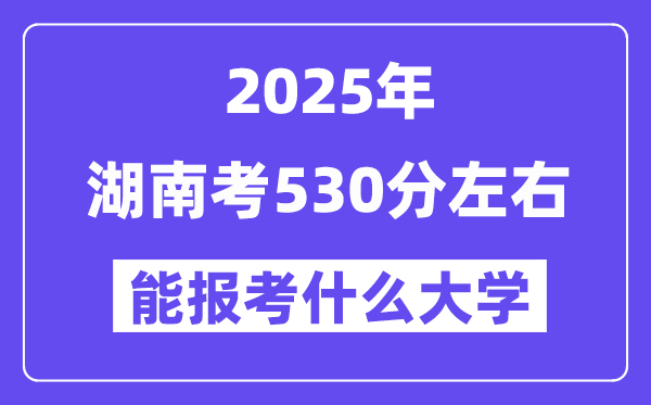 2025年湖南考530分摆布能报考上甚么大学?附位次排名对比表