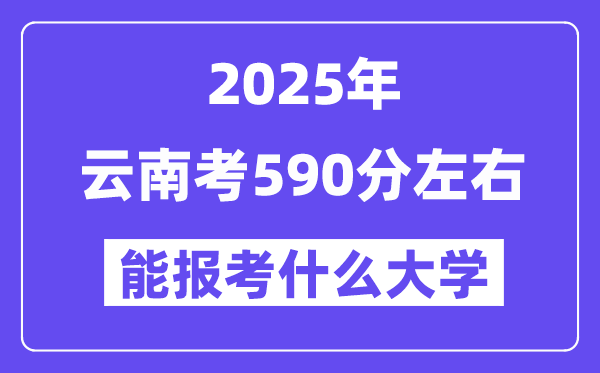 2025年云南考590分摆布能报考上甚么大学?附位次排名对比表