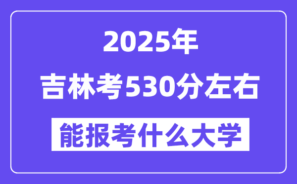 2025年吉林考530分摆布能报考上甚么大学?附位次排名对比表