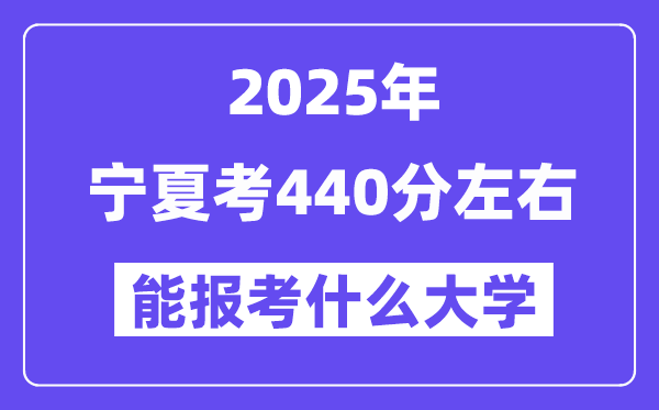 2025年宁夏考440分摆布能报考上甚么大学?附位次排名对比表