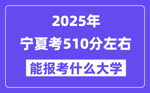 2025年宁夏考510分摆布能报考上甚么大学?附位次排名对比表