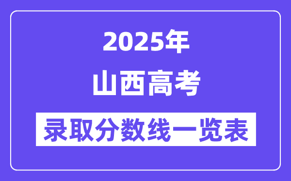 2025山西高考各批次登科分数线一览表（含一本,二本,专科）
