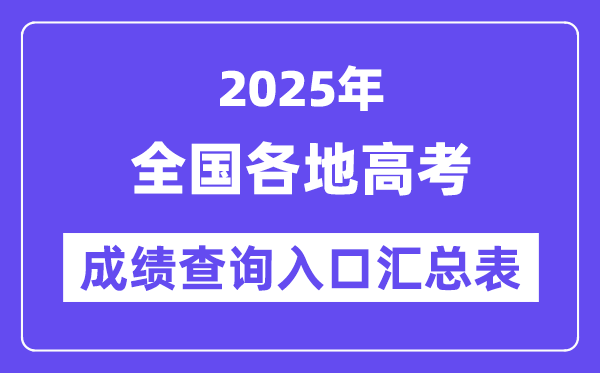 2025年天下各地高考绩绩查问进口汇总表（完全版）