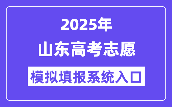 2025年山东高考自愿摹拟填报体系进口(//wsbm.sdzk.cn/)