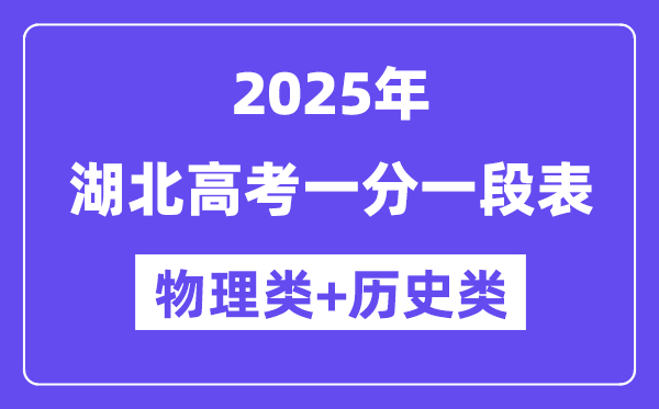 湖北高考分数线2025年一分一段表(物理+汗青)