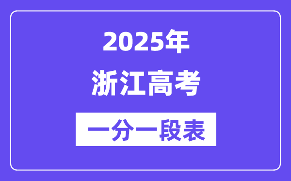 浙江高考分数线2025年一分一段表