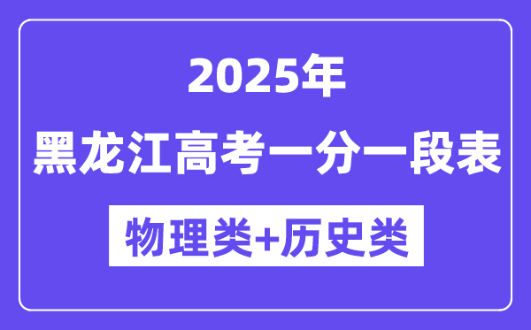黑龙江高考分数线2025年一分一段表（物理+汗青）