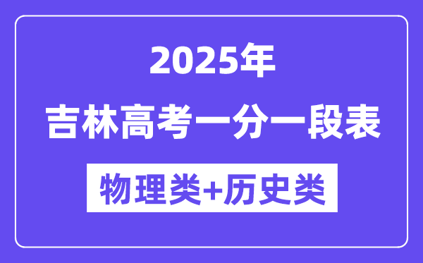 吉林高考分数线2025年一分一段表（物理+汗青）