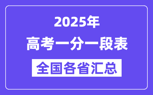 2025年高考一分一段表（天下各省汇总）