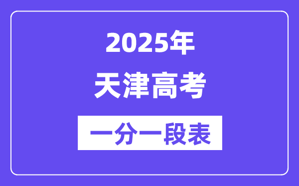 2025天津高考一分一段表（含位次排名查问）