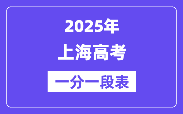 2025上海高考一分一段表（含位次排名查问）