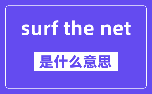 surf the net是甚么意义,中文翻译是甚么