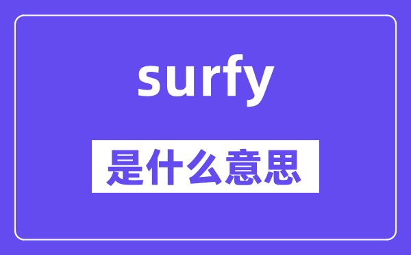 surfy是甚么意义,surfy怎样读,中文翻译是甚么