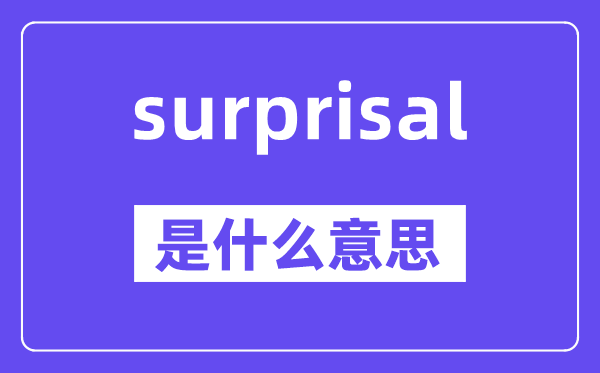 surprisal是甚么意义,surprisal怎样读,中文翻译是甚么