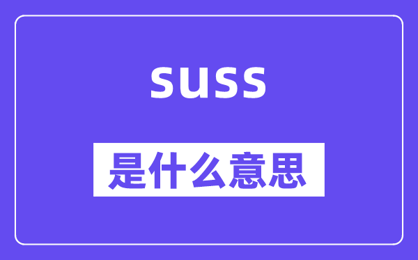 suss是甚么意义,suss怎样读,中文翻译是甚么