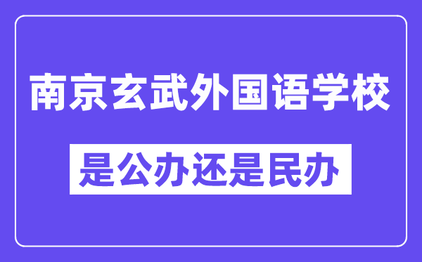 南京玄武本国语黉舍是公办仍是民办,有高中部吗？