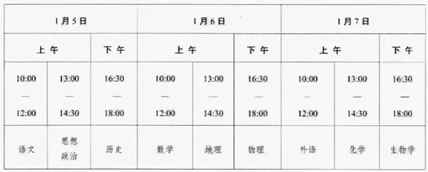 2026年新疆会考时辰支配,详细是甚么时辰考？