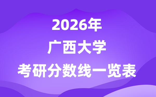广西大学2026考研分数线一览表(含2025年复试线)