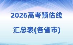 2026年高考预估分数线汇总表